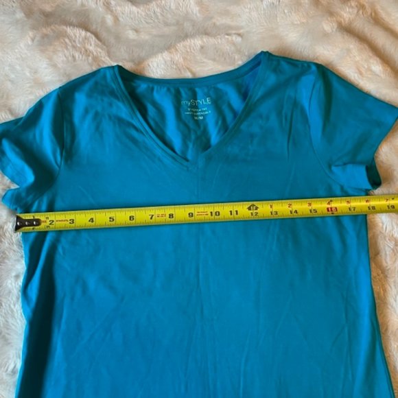 2/$35  mySTYLE T-shirt Turquoise Colour Ladies Size Medium - Picture 4 of 8